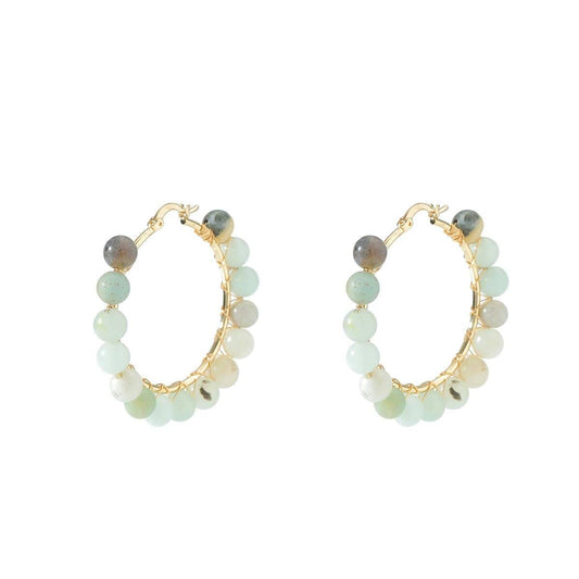 Aria Semi - precious stone earrings in Amazonite and Turquoise - G x G Collective