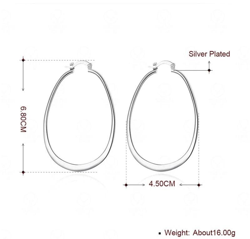 Belinda statement sterling silver oval hoop earrings - G x G Collective