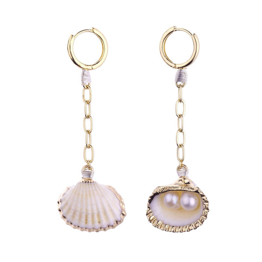 Charlie Shell & Freshwater Pearl Earrings - G x G Collective