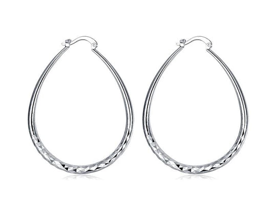 Jemima Sterling Silver Oval Hoop Earrings - G x G Collective