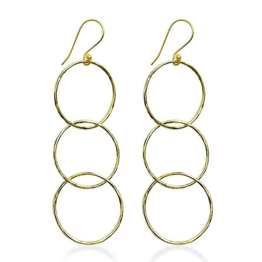 Leanne interlinking brass hammered Earrings - G x G Collective