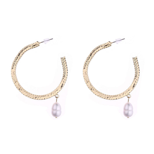 Ophelia Freshwater Pearl hoop Earrings - G x G Collective