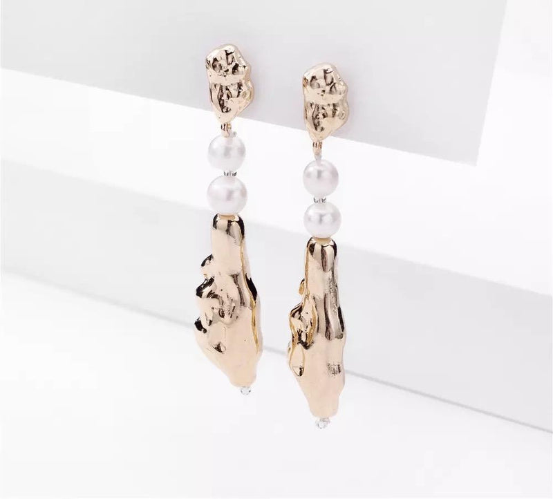 Alexandra Gold and Pearl Freshwater Pearl Earrings