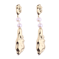 Alexandra Gold and Pearl Freshwater Pearl Earrings