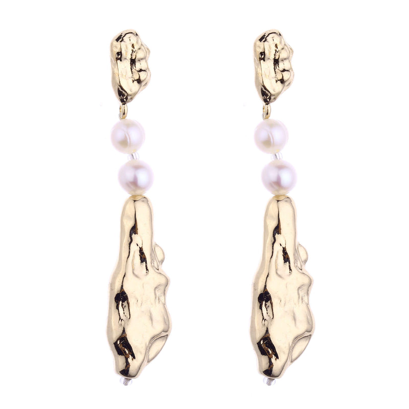 Alexandra Gold and Pearl Freshwater Pearl Earrings