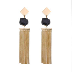 Anna semi-precious natural stone tassel earrings - 3 Colours