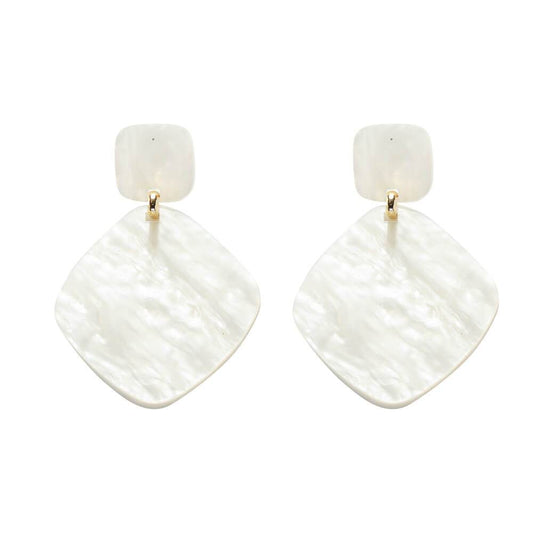 Audrey White Resin Earrings 