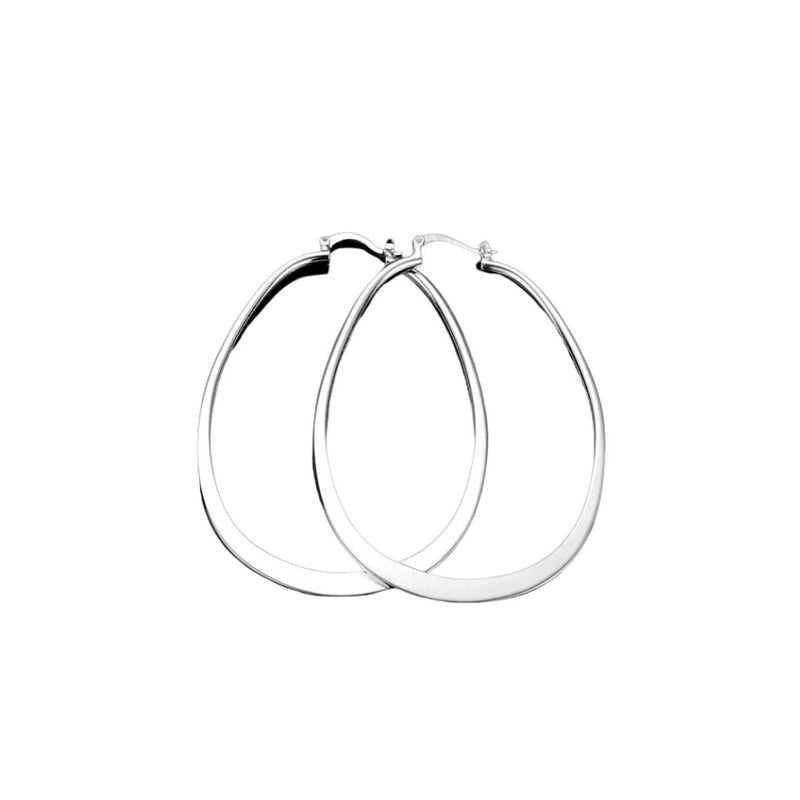 Belinda statement sterling silver oval hoop earrings - G x G Collective