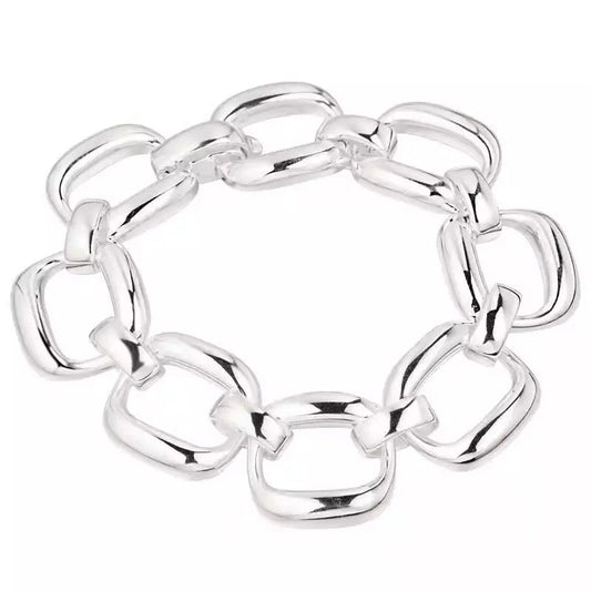 Bianca chunky sterling silver interlinking bracelet - G x G Collective