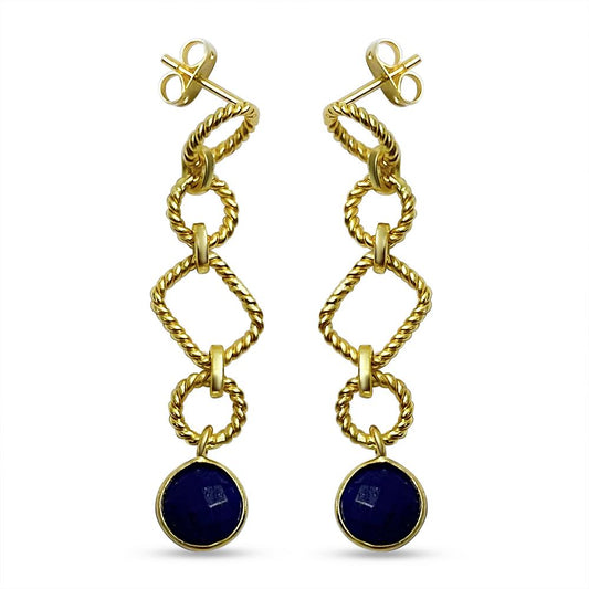 Cynthia Chain & Lapiz Lazuri Earrings