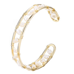 Deborah Freshwater Pearl adjustable Cuff Bangle