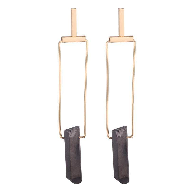 Diane Natural Stone Raw Quartz Earrings   - Avail in Clear, Grey & Amber - G x G Collective