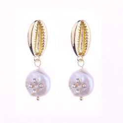 Kim Freshwater Shell Pearl Earrings - G x G Collective