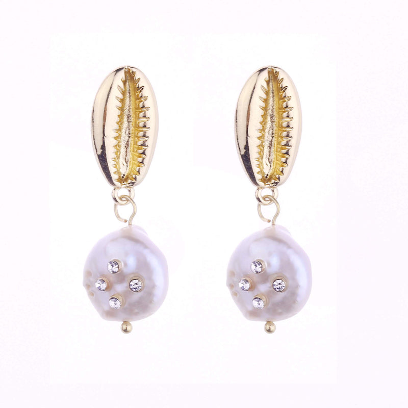 Kim Freshwater Shell Pearl Earrings - G x G Collective