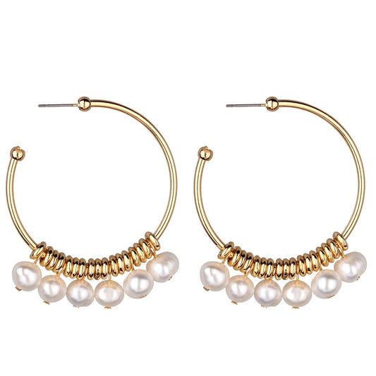 Pia Laura Freshwater Pearl hoop earrings - G x G Collective