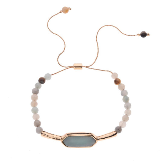 Layla Natural Stone Bracelet in Amazonite, White Howlite & Pink Rose Quartz - G x G Collective