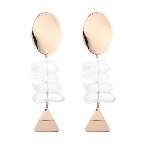 Liana Clear Natural Quartz Earrings