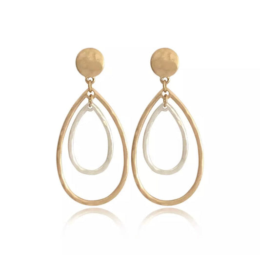 Marina two - tone Teadrop Earrings - G x G Collective