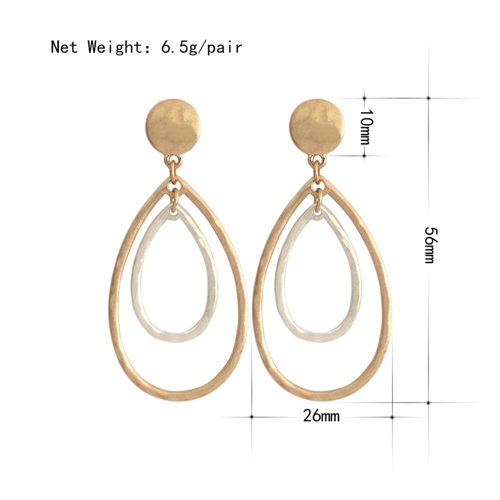 Marina two - tone Teadrop Earrings - G x G Collective