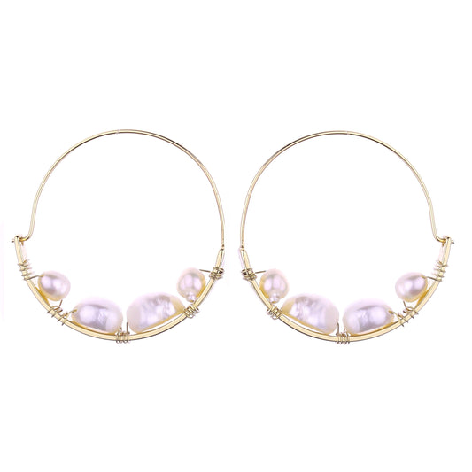 Raeleigh Freshwater Pearl Hoop Earrings