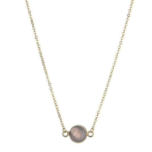 Sally Natural Stone Necklace  - Grey - G x G Collective