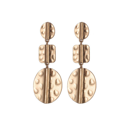 Tayla Brushed Metal Earrings - Gold